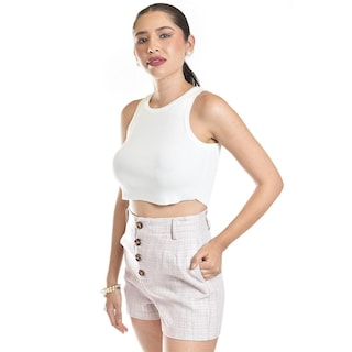 Foto 2 | Foto 2 | Short De Lino Con Botones Roman Fashion /juvenil, 955 (palo De Rosa) Rosa