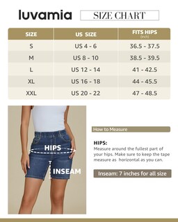 Foto 5 | Foto 5 | Pantalones Cortos Luvamia Jean Denim Sin Cordones Para Mujer, Entrepierna, 18 Cm, Color Índigo - Venta Internacional.