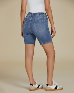 Foto 3 | Foto 3 | Pantalones Cortos Luvamia, Vaqueros Elásticos Para Mujer, Mezclilla, Talle Medio, Azul - Venta Internacional.