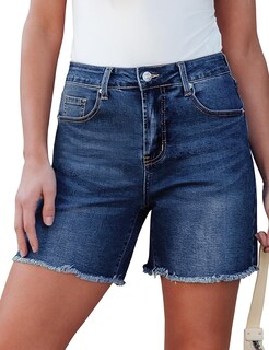 Foto 1 | Foto 1 | Pantalones Cortos De Mezclilla Luvamia Para Mujer, Cintura Alta, Azul, Talla S - Venta Internacional.