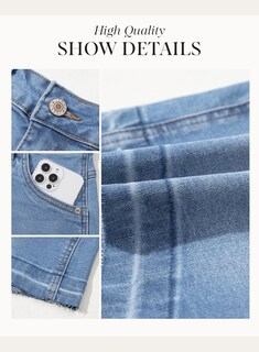 Foto 5 | Foto 5 | Pantalones Cortos De Mezclilla Dokotoo, Modernos, Elásticos, De Cintura Alta, Para Mujer, Azules - Venta Internacional.