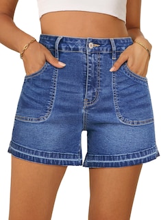 Foto 1 | Foto 1 | Pantalones Cortos Dokotoo Lady Jean Ashleigh, Azul, Cintura Alta, Talla 40 - Venta Internacional.