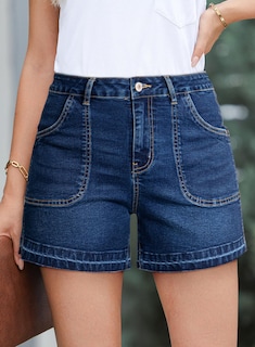 Foto 2 | Foto 2 | Pantalones Cortos De Mezclilla Dokotoo Para Mujer, Cintura Alta, Pierna Recta - Venta Internacional.