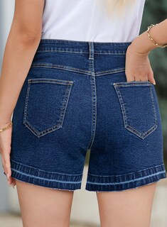 Foto 3 | Foto 3 | Pantalones Cortos De Mezclilla Dokotoo Para Mujer, Cintura Alta, Pierna Recta - Venta Internacional.