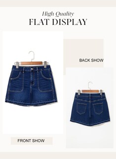 Foto 4 | Foto 4 | Pantalones Cortos De Mezclilla Dokotoo Para Mujer, Cintura Alta, Pierna Recta - Venta Internacional.