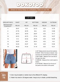 Foto 6 | Foto 6 | Pantalones Cortos De Mezclilla Dokotoo Para Mujer, Cintura Alta, Pierna Recta - Venta Internacional.