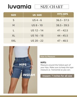 Foto 5 | Foto 5 | Pantalones Cortos Luvamia De Mezclilla Sin Cordones Para Mujer De Talle Medio, Talla S 4-6 - Venta Internacional.