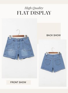 Foto 4 | Foto 4 | Pantalones Cortos Dokotoo A La Moda Para Mujer, Elásticos, De Cintura Alta, Azul - Venta Internacional.