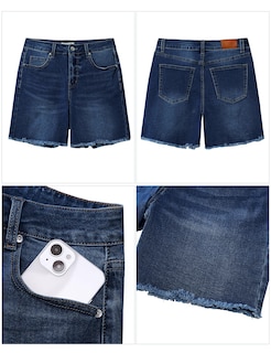 Foto 5 | Foto 5 | Pantalones Cortos Luvamia Flexclusive, Vaqueros Para Mujer, Talle Alto, Azul - Venta Internacional.