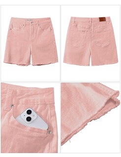 Foto 5 | Foto 5 | Pantalones Cortos Luvamia Flexclusive Jean Para Mujer De Talle Alto Rosa - Venta Internacional.