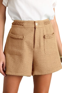 Foto 1 | Foto 1 | Pantalones Cortos Cicky Bell Para Mujer, Tweed, Verano, Cintura Alta, Pierna Ancha - Venta Internacional.