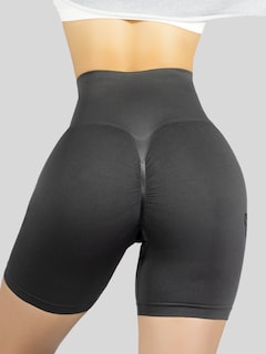 Foto 6 | Foto 6 | Short Deportivo De Mujer Sh-062 Gris Oscuro Stretch Testurizado Push Up