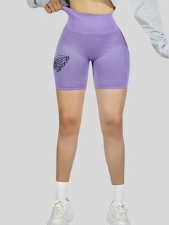 Foto 6 | Foto 6 | Short Deportivo De Mujer Sh-062 Lila Stretch Testurizado Push Up