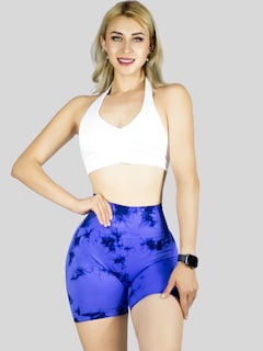 Foto 4 | Foto 4 | Biker Short Mujer Stretch Shore Dama Sh-063 Azul Rey Chores Gym Talle Alto