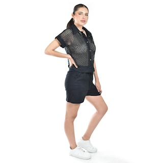 Foto 2 | Foto 2 | Set Con Diseño De Malla Calada Roman Fashion /juvenil, 4364 (negro) Negro