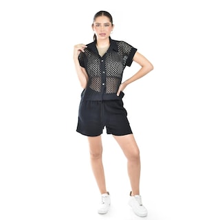 Foto 5 | Foto 5 | Set Con Diseño De Malla Calada Roman Fashion /juvenil, 4364 (negro) Negro
