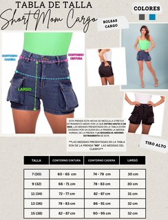 Foto 5 | Foto 5 | Shorts Cintura Alta Bolsos Tipo Cargo De Mezclilla Stretch Casual Para Dama Pineda Jeans Negro Deslavado