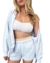 Pantalones Cortos Florence By Mills Cozy Crush Para Mujer, Color Azul Halógeno - Venta Internacional.