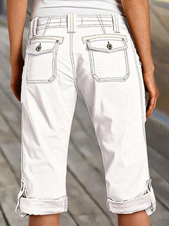 Foto 5 | Foto 5 | Bermudas Flamingals Tipo Capri Cargo De Talle Medio Color Blanco M Para Mujer - Venta Internacional.