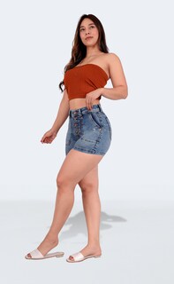 Foto 4 | Foto 4 | Short Mujer Mezclilla Dama Colombiano Linea Premium Sea Brazil