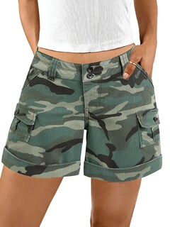 Foto 1 | Foto 1 | Pantalones Cortos Cargo Flamingals Camo Para Mujer Color Verde Talla M - Venta Internacional.