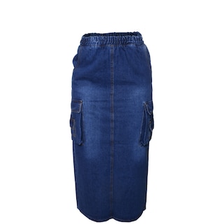 Foto 2 | Foto 2 | Falda Larga de Mezclilla Cargo Pineda Jeans Azul