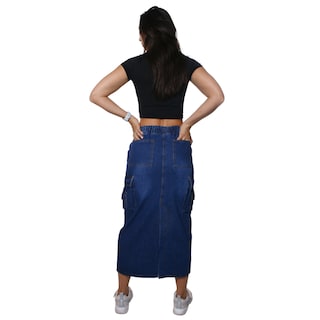 Foto 6 | Foto 6 | Falda Larga de Mezclilla Cargo Pineda Jeans Azul