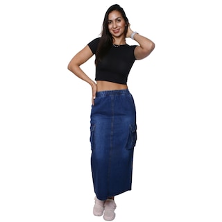 Foto 1 | Foto 1 | Falda Larga de Mezclilla Cargo Pineda Jeans Azul