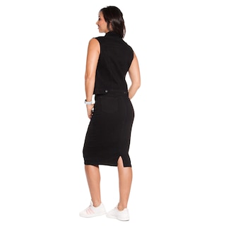 Foto 4 | Foto 4 | Falda Larga de Mezclilla Stretch Pineda Jeans Negra para Mujer