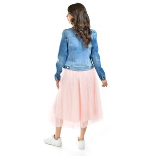 Foto 3 | Foto 3 | Falda Midi de Tul con Perlas Roman Fashion Juvenil Rosa