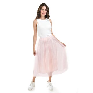Foto 5 | Foto 5 | Falda Midi de Tul con Perlas Roman Fashion Juvenil Rosa