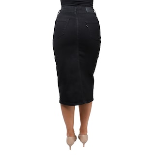 Foto 4 | Foto 4 | Falda Larga De Mezclilla Stretch Con Abertura En Medio Para Dama Pineda Jeans Negro