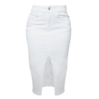 Foto 2 | Foto 2 | Falda Larga Pineda Jeans de Mezclilla Stretch con Abertura en Medio Blanco para Dama