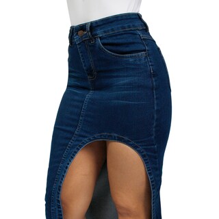 Foto 2 | Foto 2 | Falda Larga Mezclilla Rígida Con Abertura En La Pierna Para Dama Pineda Jeans Stone