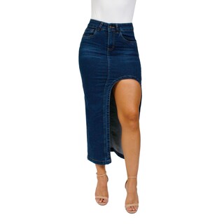 Foto 3 | Foto 3 | Falda Larga Mezclilla Rígida Con Abertura En La Pierna Para Dama Pineda Jeans Stone