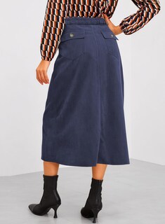 Foto 3 | Foto 3 | Vestido Midi Happy Sailed Corduroy De Cintura Alta Azul Para Mujer - Venta Internacional.