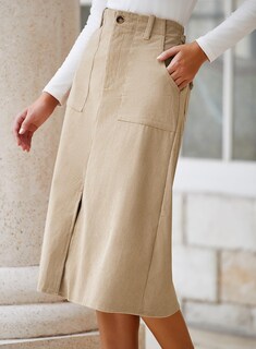 Foto 7 | Foto 7 | Falda Happy Sailed Corduroy En A, Cintura Alta Con Bolsillos - Venta Internacional.