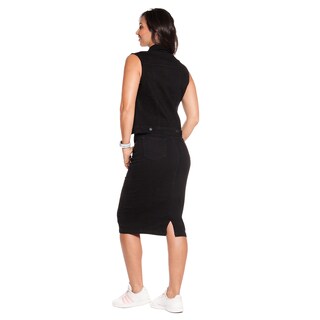 Foto 4 | Foto 4 | Falda Larga Tubo de Mezclilla Stretch Pineda Jeans Negra para Dama