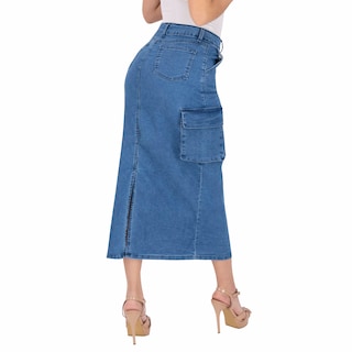 Foto 2 | Foto 2 | Falda Cargo Larga Britos Jeans Mezclilla 025513 para Mujer