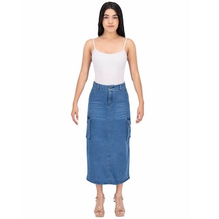 Foto 3 | Foto 3 | Falda Cargo Larga Britos Jeans Mezclilla 025513 para Mujer