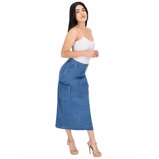 Foto 6 | Foto 6 | Falda Cargo Larga Britos Jeans Mezclilla 025513 para Mujer