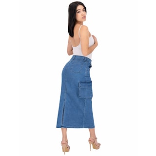 Foto 7 | Foto 7 | Falda Cargo Larga Britos Jeans Mezclilla 025513 para Mujer