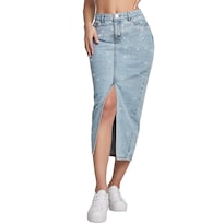 Falda Larga Mezclilla Mujer Push Up Maxi Seven Jeans