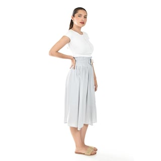 Foto 2 | Foto 2 | Falda Midi Con Cintura Smock Roman Fashion /juvenil, 20217 (azul Claro) Azul