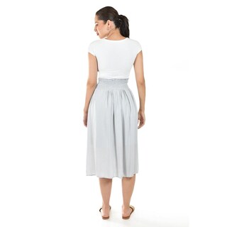 Foto 3 | Foto 3 | Falda Midi Con Cintura Smock Roman Fashion /juvenil, 20217 (azul Claro) Azul