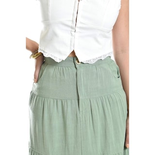 Foto 4 | Foto 4 | Falda Midi De Lino Roman Fashion /juvenil, 50061 (pistache) Verde Claro