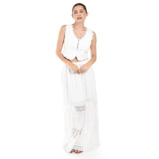 Foto 1 | Foto 1 | Falda Larga Con Detalles De Encanje Roman Fashion /juvenil, 238 (blanco) Blanco