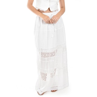 Foto 2 | Foto 2 | Falda Larga Con Detalles De Encanje Roman Fashion /juvenil, 238 (blanco) Blanco