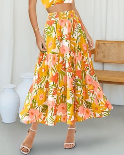 Foto 3 | Foto 3 | Falda Btfbm Midi Con Estampado Floral Maxi Para Mujer Verano 2025 - Venta Internacional.