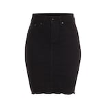 Falda De Mezclilla Stretch Para Mujer A La Rodilla 3/4 Detalles De Desgastado Pineda Jeans Negro